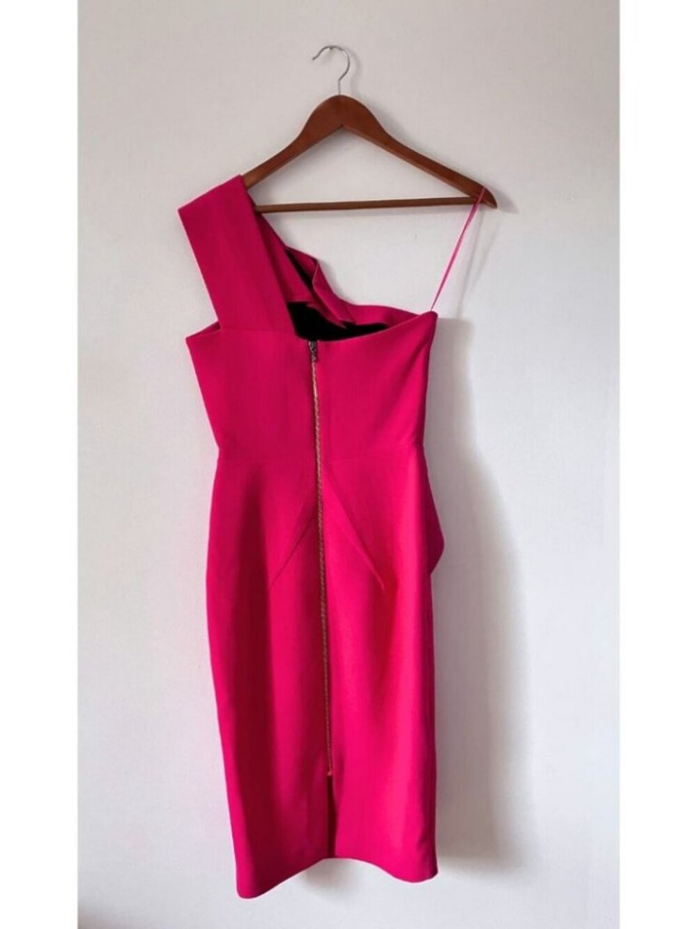 Roland Mouret Lyford One-Shoulder Midi Dress Magenta / Size 4 - Picture 5 of 12